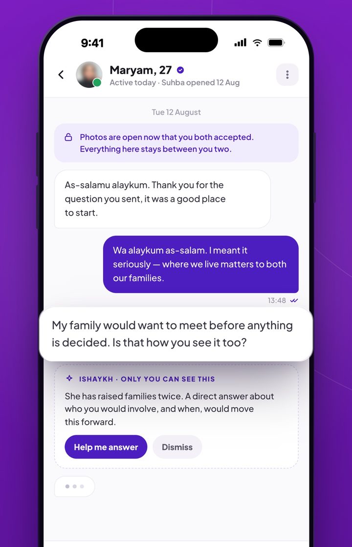 A conversation with intent in Nikah.App